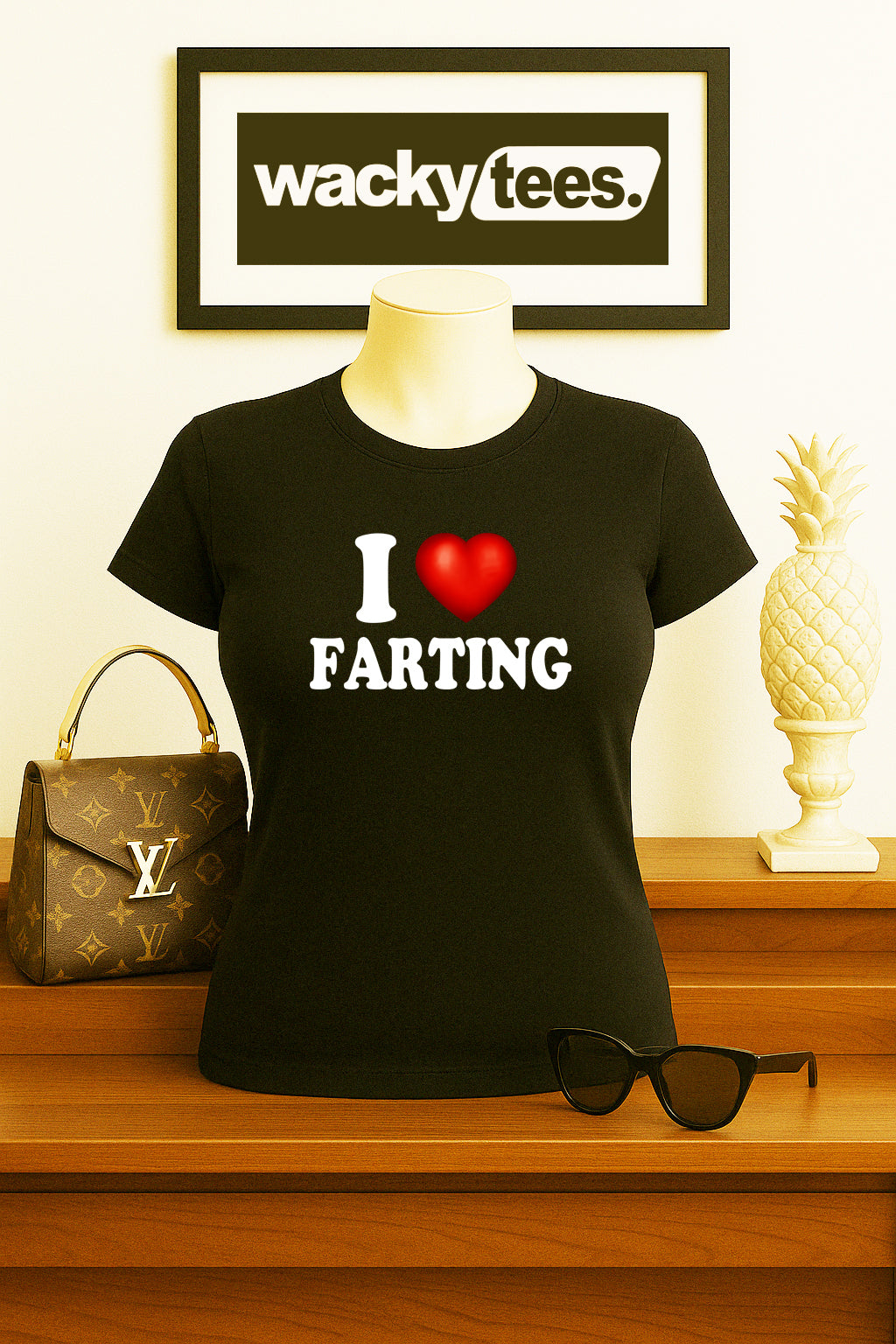 I Love Farting I Heart Funny Adult Humor Graphic Tee Shirt