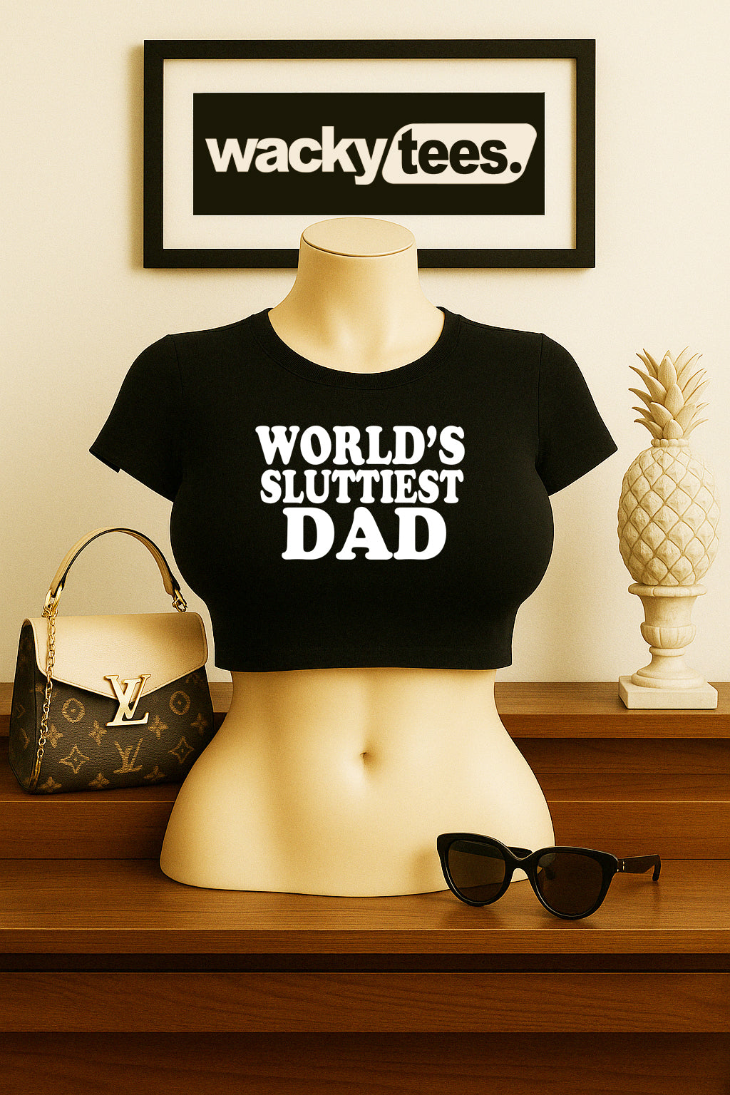 Worlds Sluttiest Dad Funny Adult Humor Graphic Tee Shirt